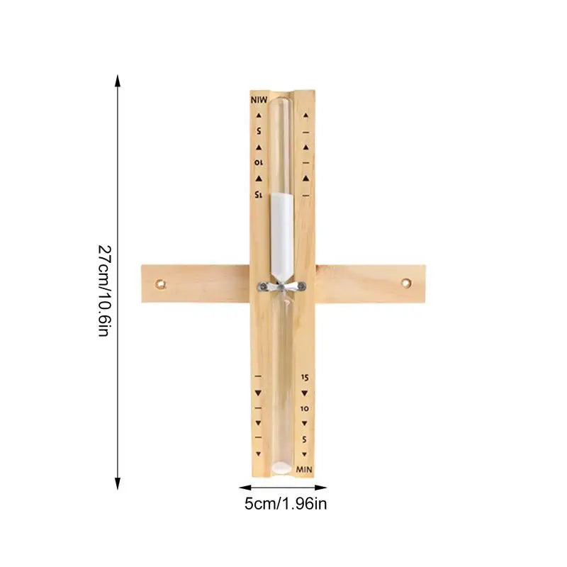 Wood Wall-Mounted 15 Minutes Sauna Hourglass Timer Portable Rotating Accurate Scaled S-Andglass Home Bathroom Bath Clock