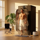 LumiWell Sauna Tent - Man na workout